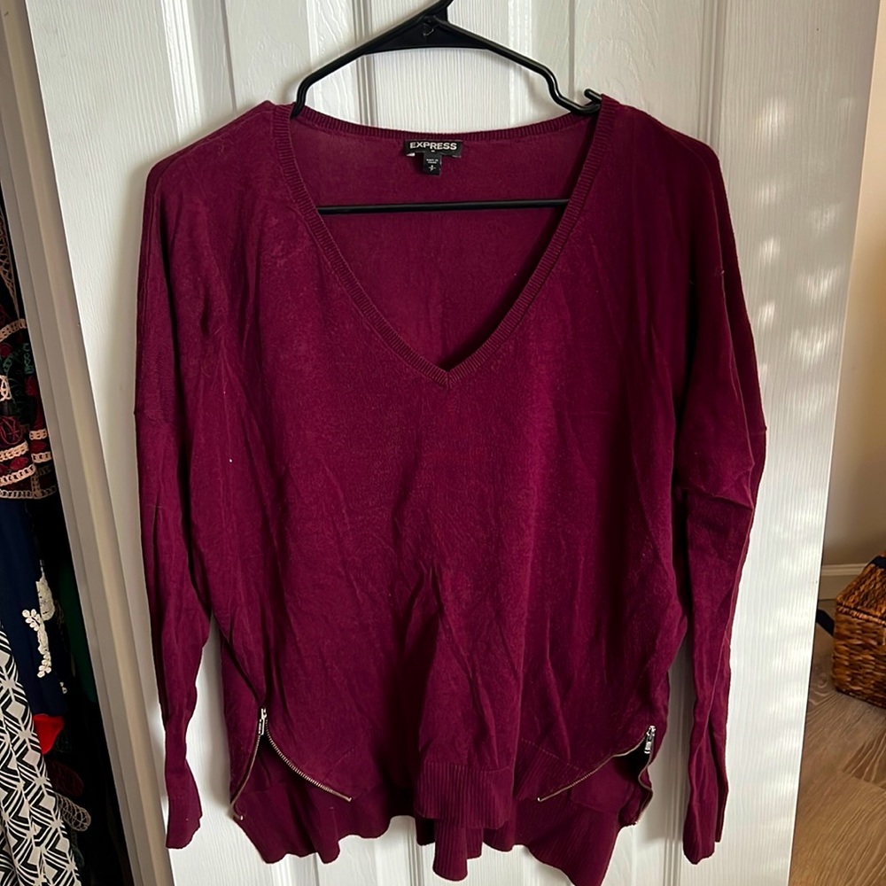 Express women's small hi-lo purple sweater